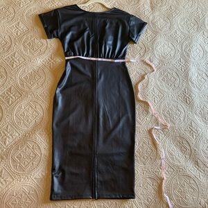 ASOS faux leather black dress